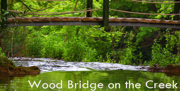 Wood Bridge On The Creek