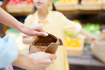 wn wallet and finding money in supermarket