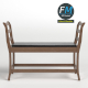 Bench with leather cushion - 3DOcean Item for Sale