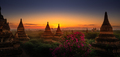 Bagan City Myanmar Burma Beautiful Sunrise Panorama over the Bri - PhotoDune Item for Sale