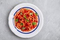 Italian spaghetti pasta with tomato sauce, basil and parmesan cheese - PhotoDune Item for Sale