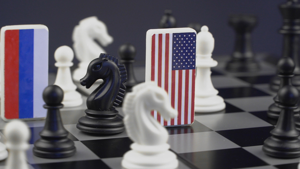 Chessboard with Flags of Countries