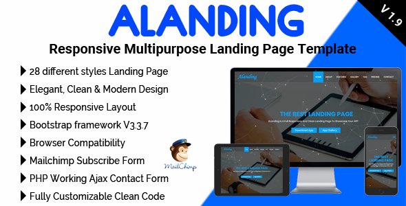 ALanding - Responsive Multipurpose Landing Page Template