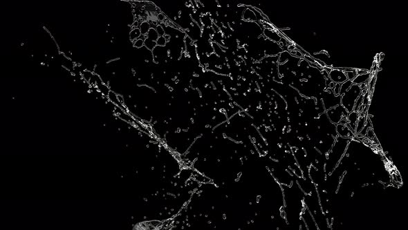 Water Splash on Black Background Nature Fresh Liquid Drop alt