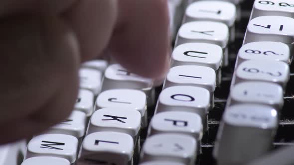 Typing in a Typewriter with White Keys