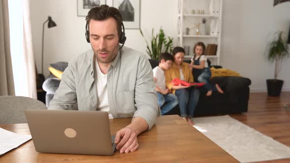 Busy Parent is Working on the Distance