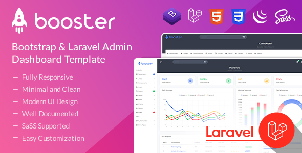 Booster - Bootstrap + Laravel Admin Dashboard Template