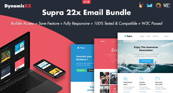 Supra - Pack of 20 Templates + Online Template Builder