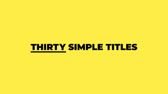 Thirty Simple Titles alt