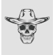 Cowboy Skull Drawing in a Vintage Retro Woodcut - GraphicRiver Item for Sale