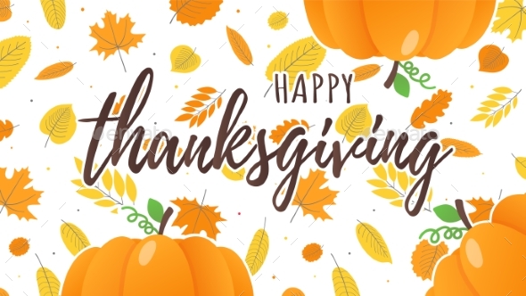 Happy Thanksgiving Day Flat Style Design Poster