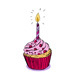 Birthday Muffin Cake With Candle Drawing - GraphicRiver Item for Sale