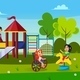 Kids Playing on Playground in Park - GraphicRiver Item for Sale