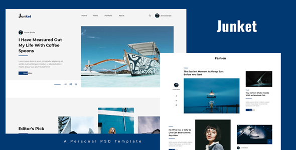 Junket – Personal Blog PSD Template – 1 Sold!