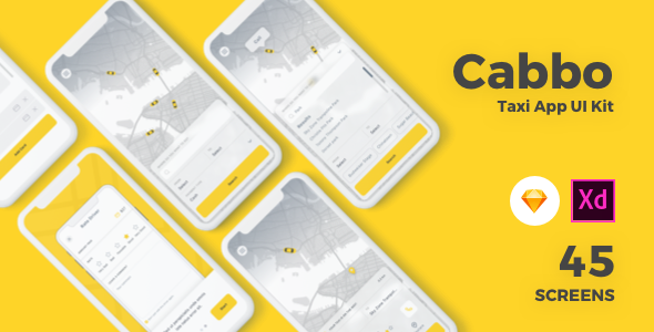 Drink - aplikacja mobilna Taxi UI Kit