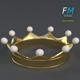 Gold crown with pearls - 3DOcean Item for Sale