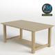 Oak desk table - 3DOcean Item for Sale