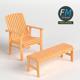 Patio chair and footrest - 3DOcean Item for Sale