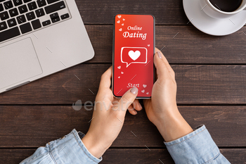ownloading Dating App On Phone, Top View