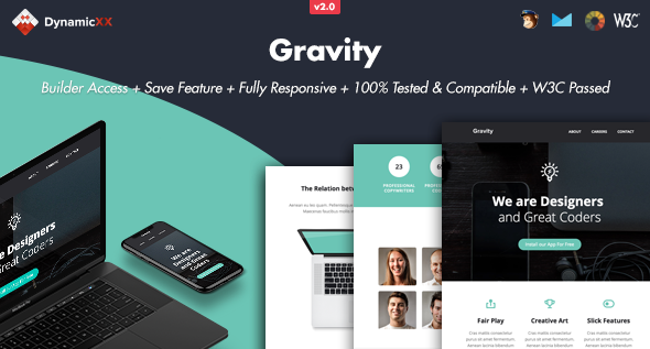 Gravity – Responsive Email + Online Builder