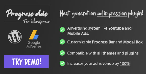 Progress Ads - WordPress Skippable Ads Plugin