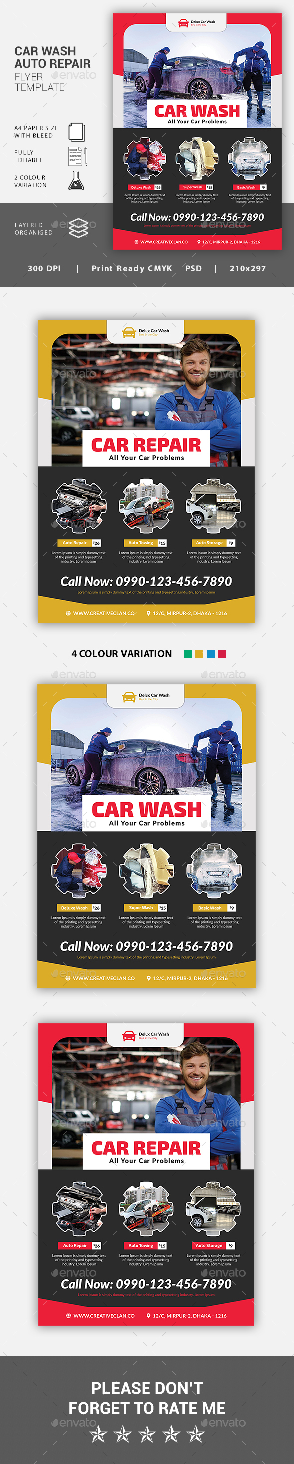 Car Wash Auto Repair Flyer