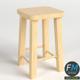 Wooden stool - 3DOcean Item for Sale
