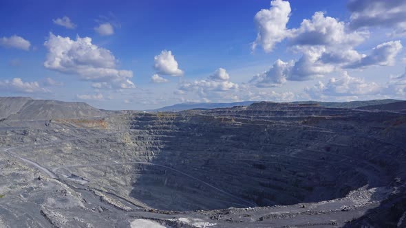 Gravel Production in Quarry, Timelapse, 