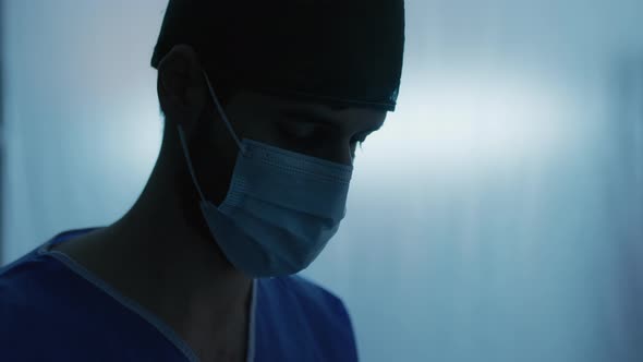 Close up of doctor in the operating room