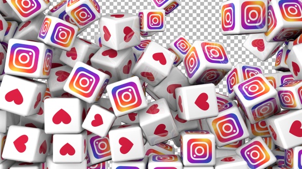 Social Media Icons Transition - Instagram, Like alt