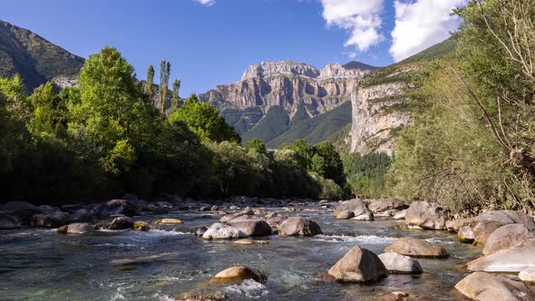 Clouds Passing Over Monte Pedido Mountains and River