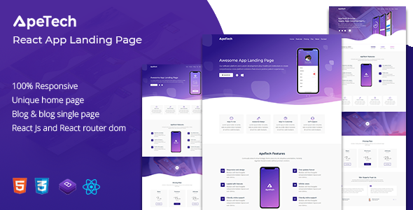 Apetech - React App Landing Page