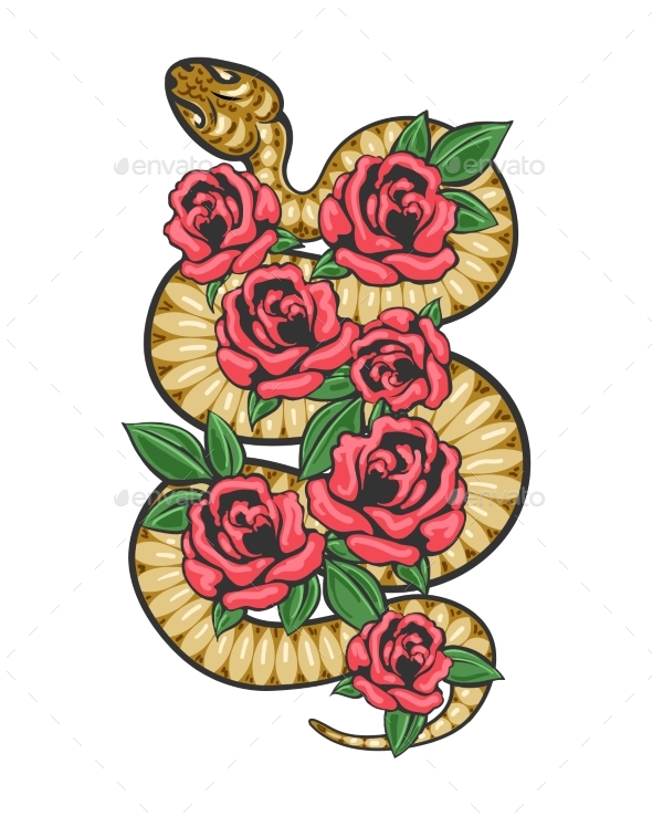 Snake White Flowers Patch