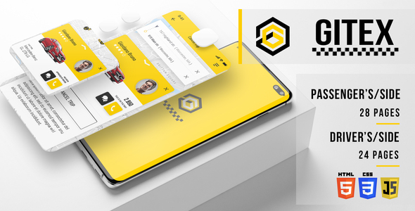 Gitex - Taxi HTML Mobile Application