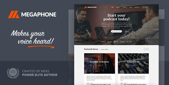 Megaphone - Podcast WordPress Theme for Audio and Video