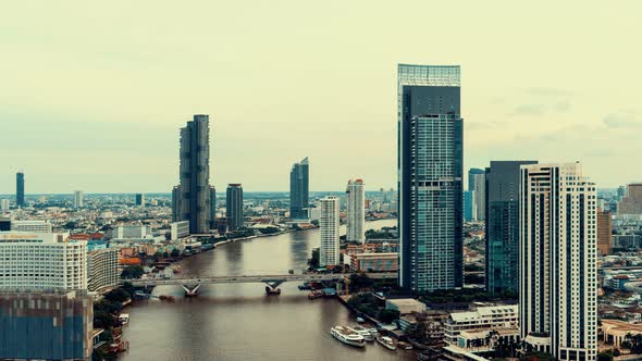 Time Lapse Cityscape and Highrise Buildings in Metropolis City Center