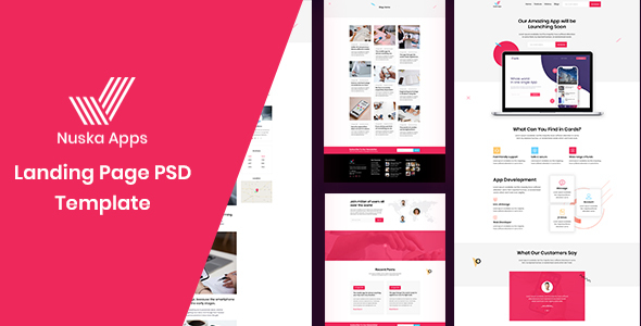 Nuska-Apps landing page PSD template