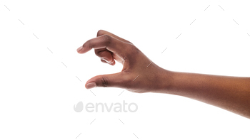 ng small amount of something with gesture, isolated on white background, panorama