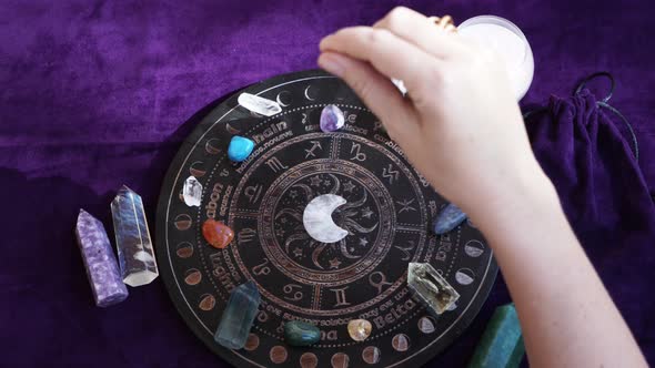 Top View of Astrologer Hands