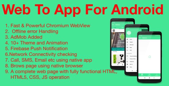 WebView - Web2App Android | Firebase & Admob