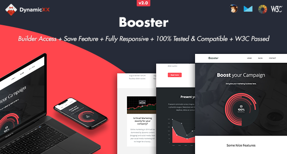 Booster - Responsive Email + Online Builder
