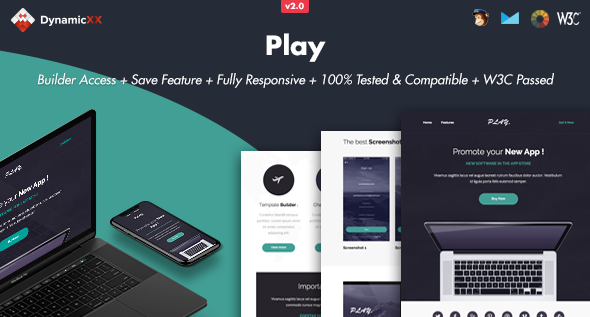 Play - Responsive Email + Online Template Builder