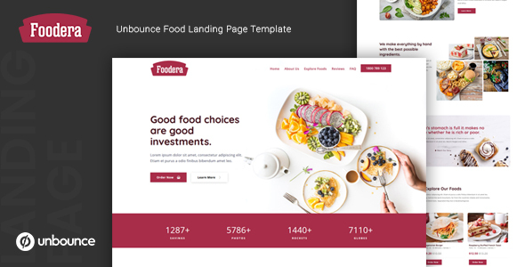 Foodera — Unbounce Food Landing Page Template