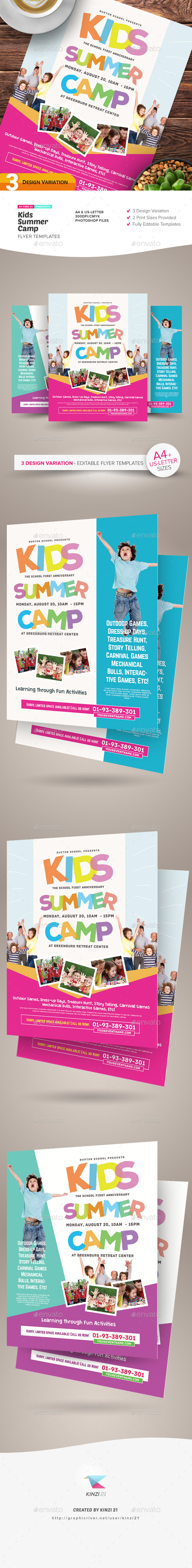 Kids Summer Camp Flyer Templates - Rocket Eleven Store