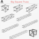 Big Square Truss Collection - 10 PCS Modular - 3DOcean Item for Sale