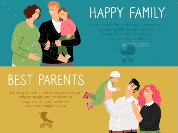 Happy Family Banners Set