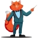 Fox-Teacher in a Suit with a Pointer Stick - GraphicRiver Item for Sale