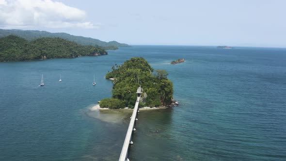 Caribbean Paradise Of Samana In The Dominican Republic - Aerial shot