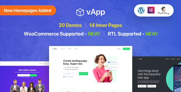 vApp | App Landing Page WordPress Theme