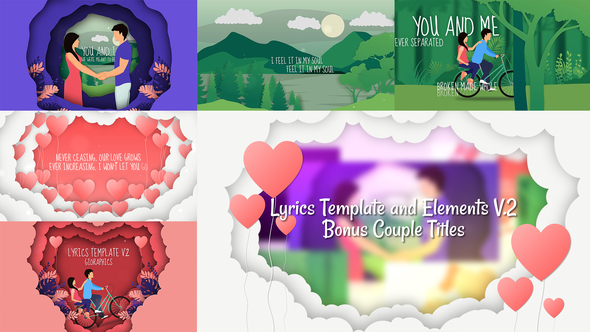 Lyrics Template and Elements V.2 - Paper Cut Concepts